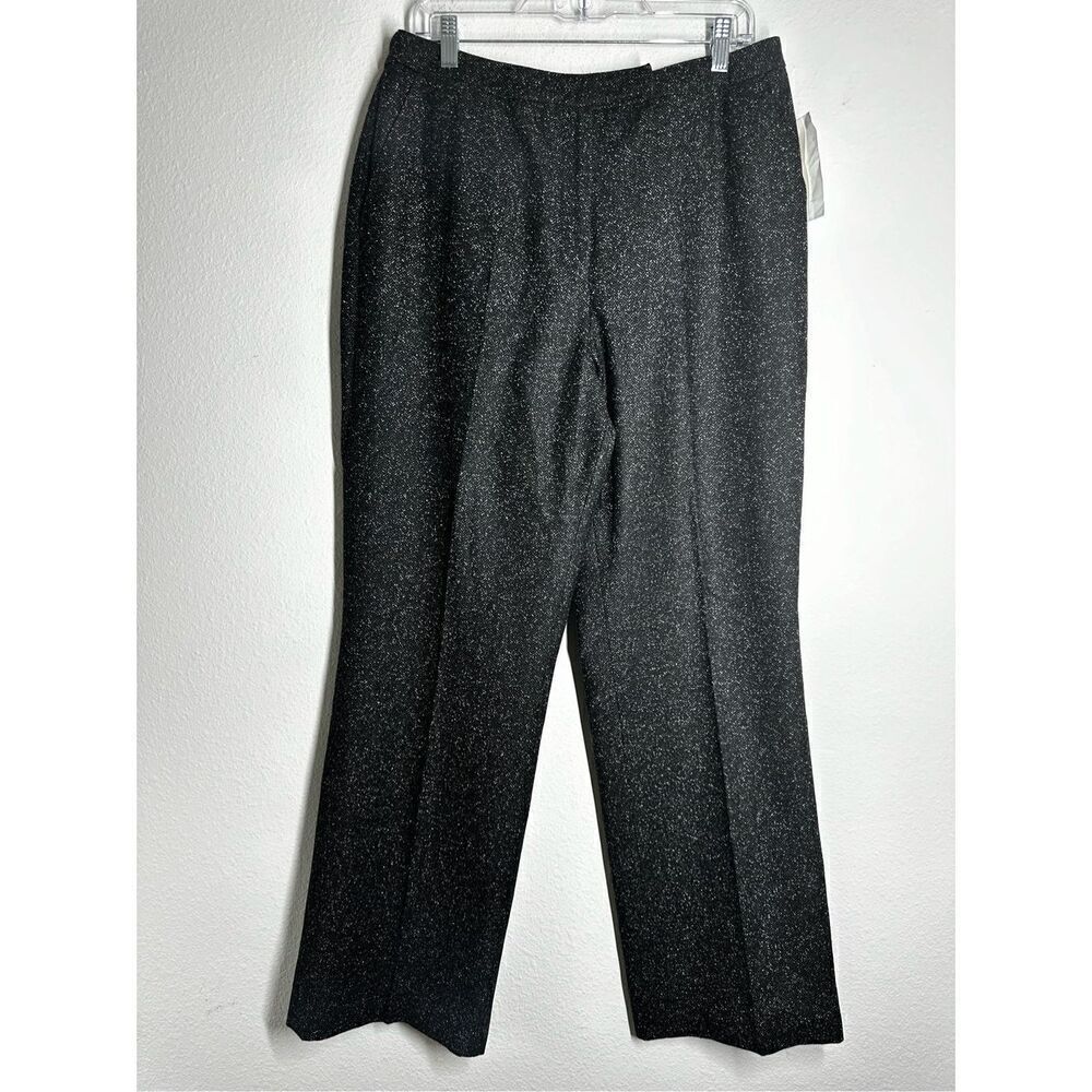 NWT David N Women’s Wool Blend Casual Dress Pants Lined Size 14 Black White